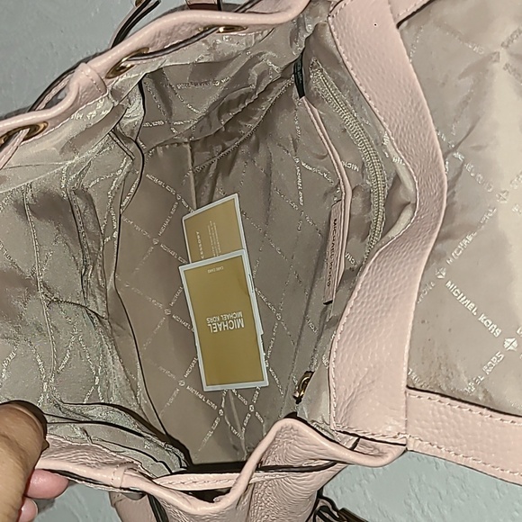 MICHAEL Michael Kors Pink Leather Backpack with Drawstring Closure - Picture 6 of 9